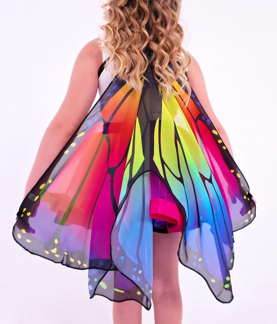 Kids Butterfly Wings Costume For Girls Toddler Dress Up Clothes Tutu Antenna Mask Butterfly Clips Halloween Party Role Play Toys