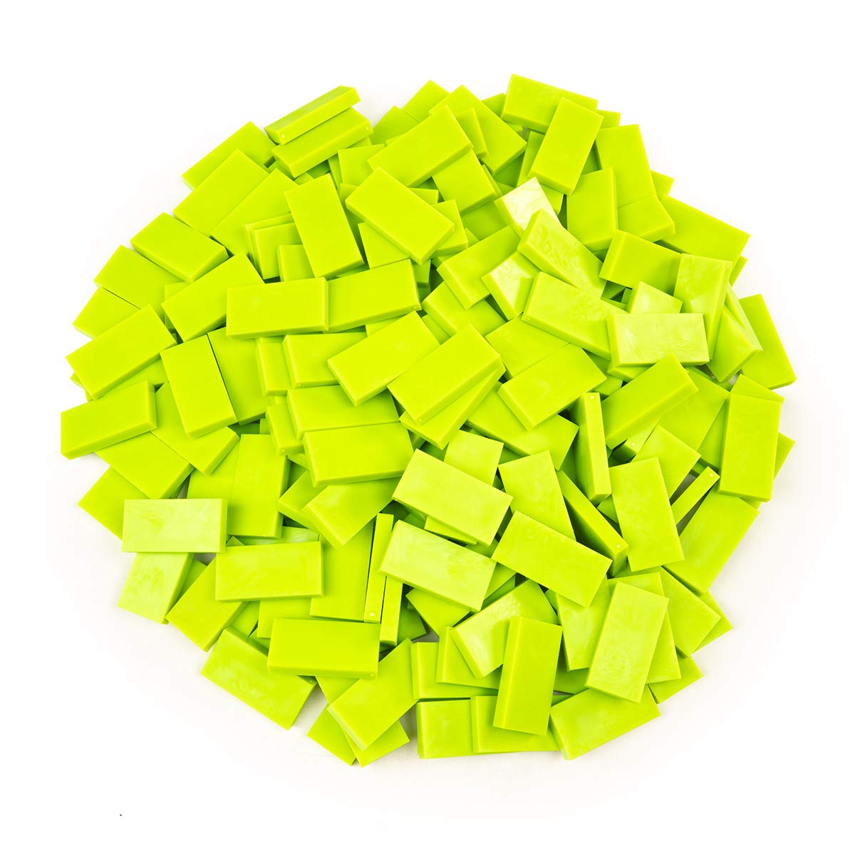 Bulk Dominoes Plastic Bulk 100pcs - Building and Stacking and Chain Reaction Toppling STEAM Toy Blocks for Kids (Sour Apple)