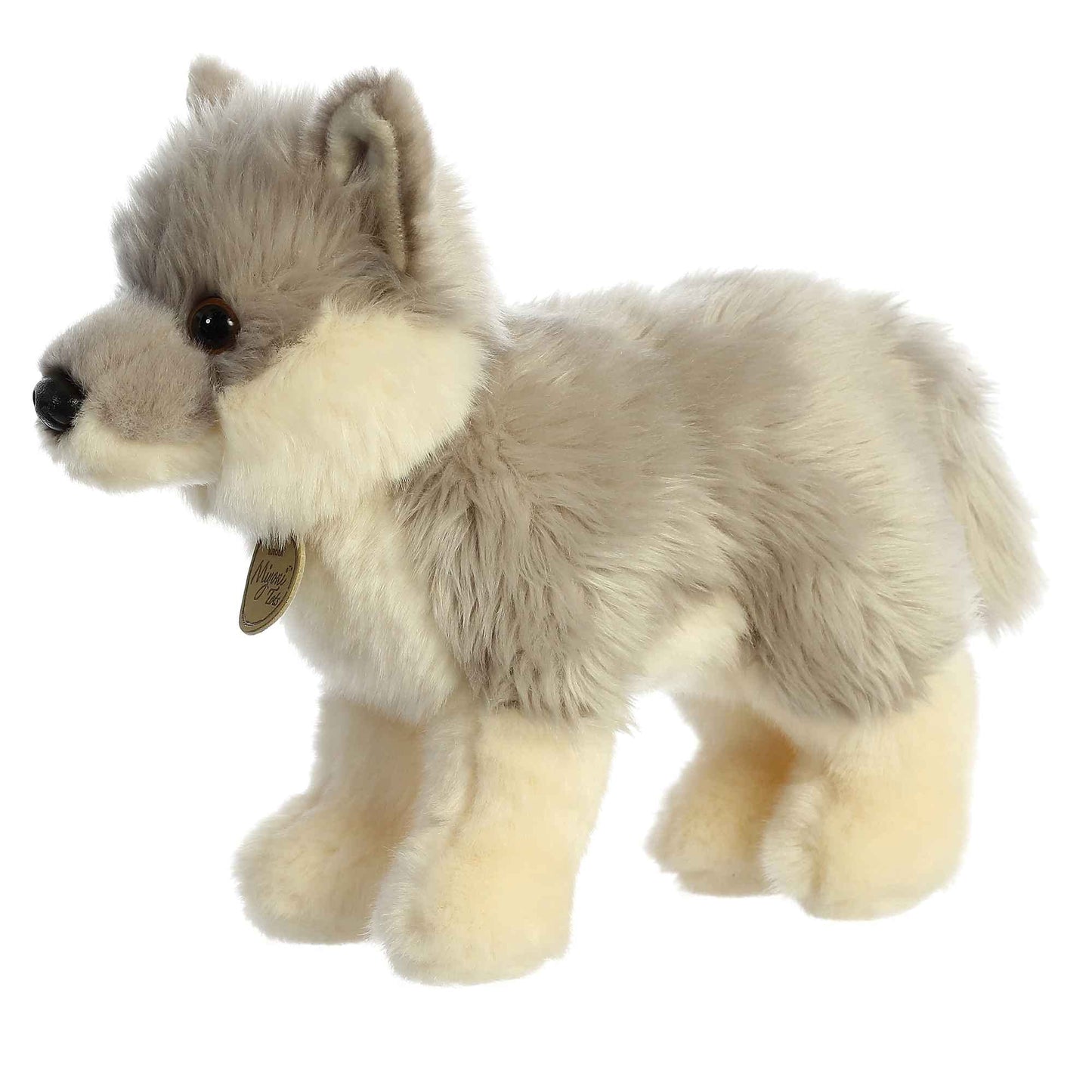 Aurora Wolf Pup Stuffed Animal - 10" Gray Polyester - Lifelike Detail - Model 26416