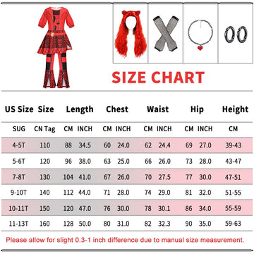 3-11 Years Rise Of Red Girls Cosplay Costume Sets With, Role Playing Outfits Halloween Christmas Party (4-5 Years)