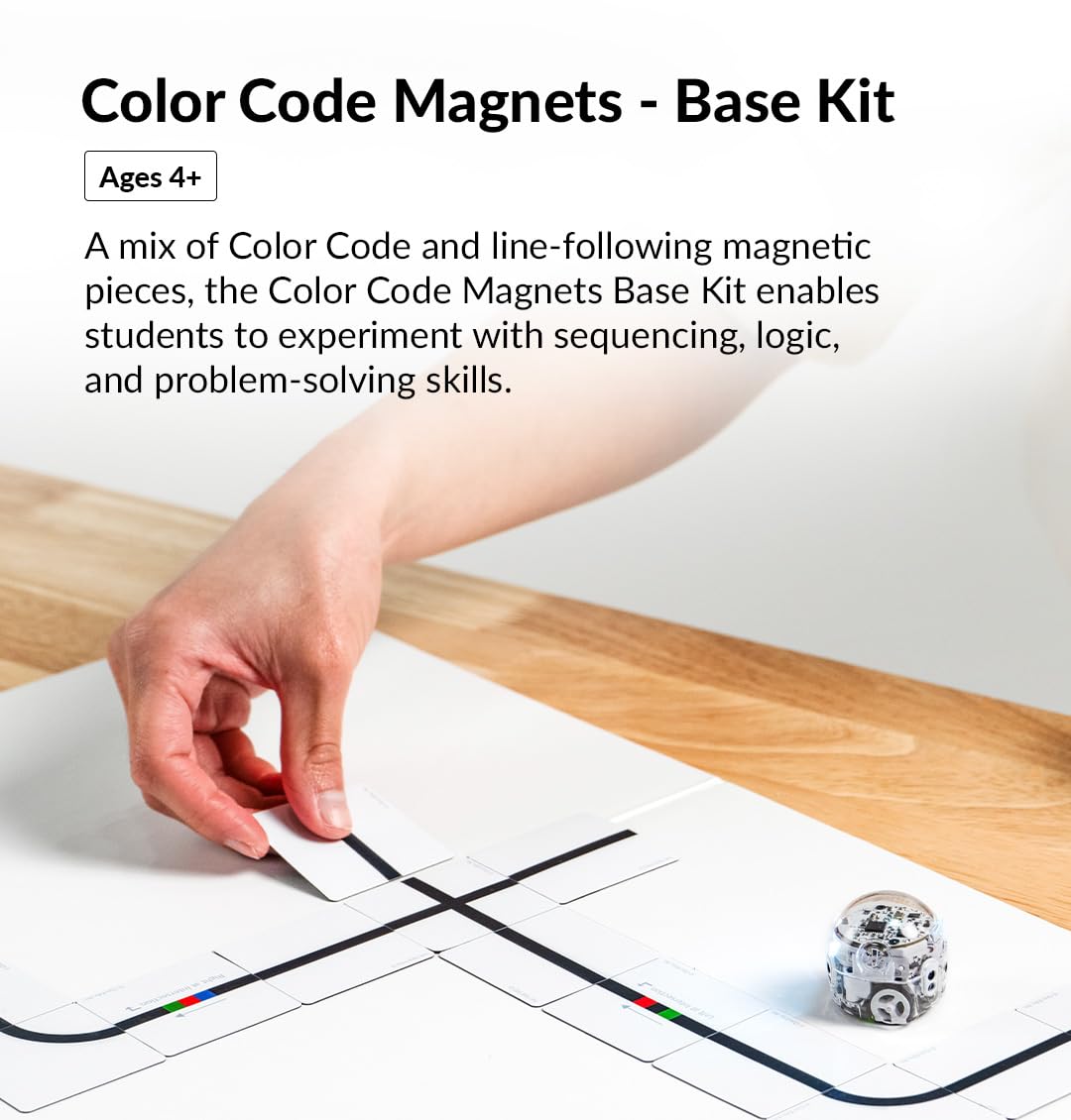 Ozobot Color Code Magnets Base Kit: Interactive Coding Learning Tool for Kids Ages 5+, Enhances Logic & Problem-Solving Skills,