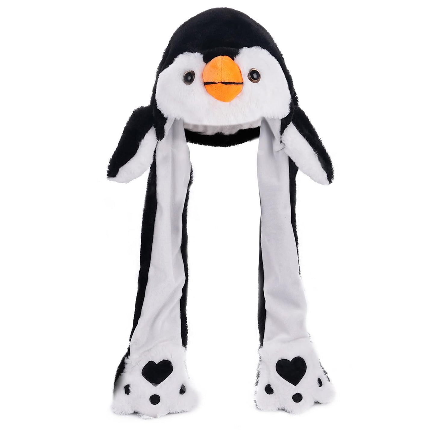 Arcimatto Animal Hat Plush Penguin Dress Up Cosplay Party Christmas Holiday Cute Cap for Kids Adults (Black Penguin)