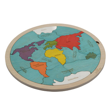 7 Continents & 5 Oceans Of The Earth Wooden Jigsaw Puzzle For Kids | 21 Puzzle Pieces | Learning & Educational Toy Gift For Boys & Girls Ages 3 Years And Above
