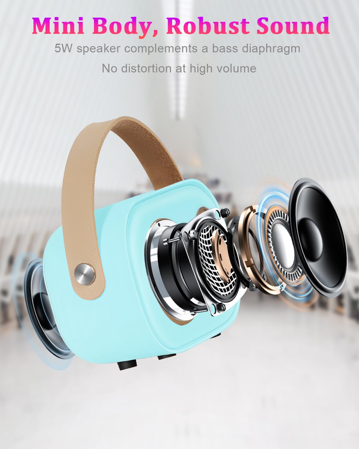 Mini Karaoke Machine For Kids&Adults,Portable Bluetooth Speaker With 2 Wireless Microphones And Stereo Sound Enhanced Bass,Gifts