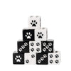 HDdais 10 Piece 16mm D6 Dice Set - Cat's Paw Design, 5 Black & 5 White Resin Dice for DND, MTG, Tabletop Games, Math Teaching