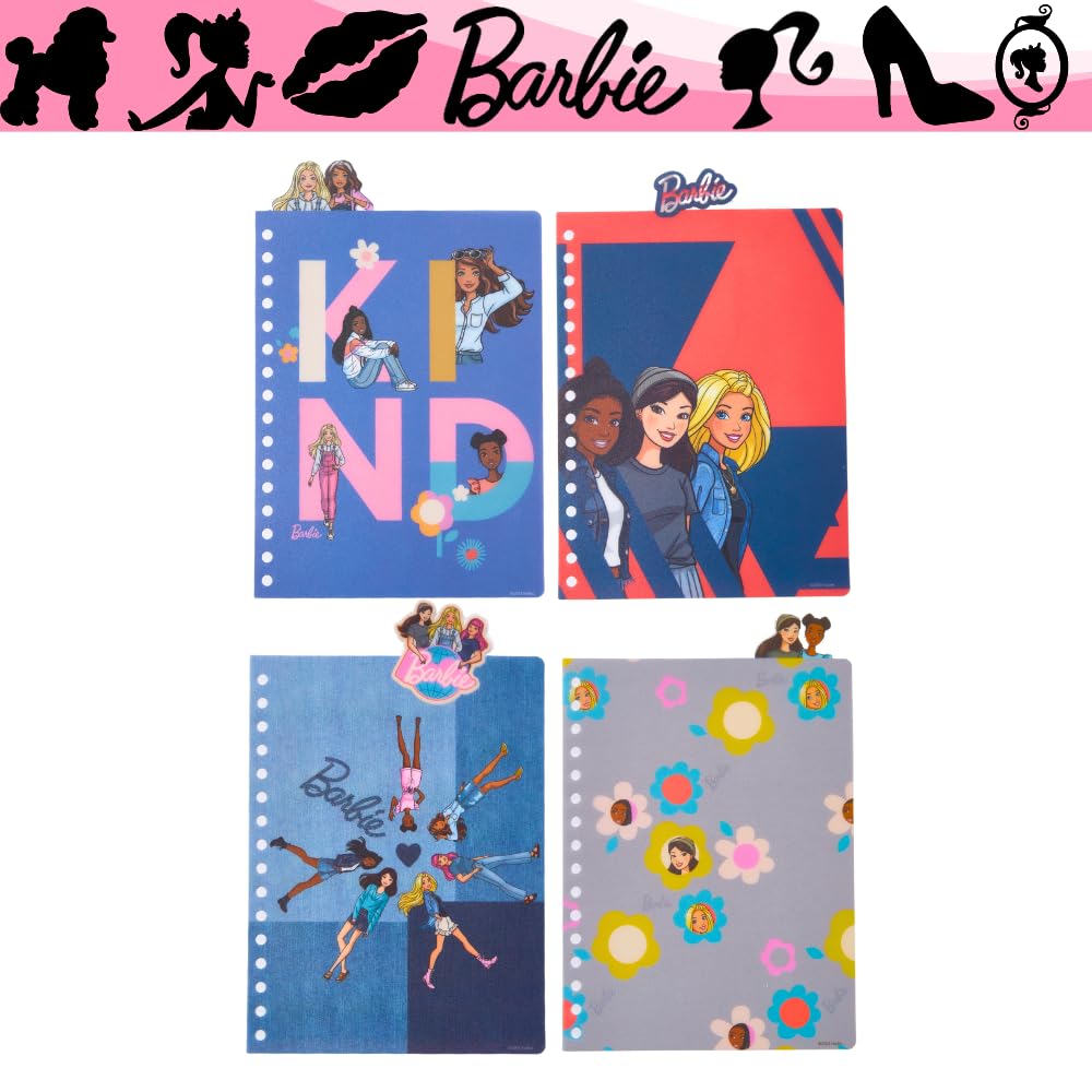 Innovative Designs Barbie Tab Journal Notebook, Spiral Bound, 96 Lined Pages, 8 X 7 Inches, Purple