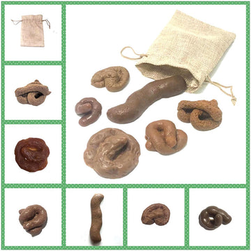Cooplay 6pcs Poop Prank Toy Different Shapes Simulation Realistic Dog Poo Model mature-themed Pooping Favors Funny Joke Trick Stool Faeces with Package for Halloween April Fools' Day Party