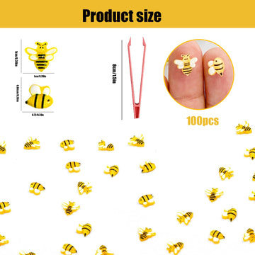 100 Piecesmini Bees Dollhouse Tiny For Crafts Dollhouse Fairy Garden Micro Landscaping Decoration Mini Halloween Figurines (Bees