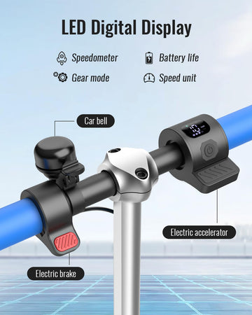 Gyroor H40 Kids Electric Scooter With 180W Motor & Led Visible Display, 10 Mph, Colorful Lights, Adjustable Speed And Height, El