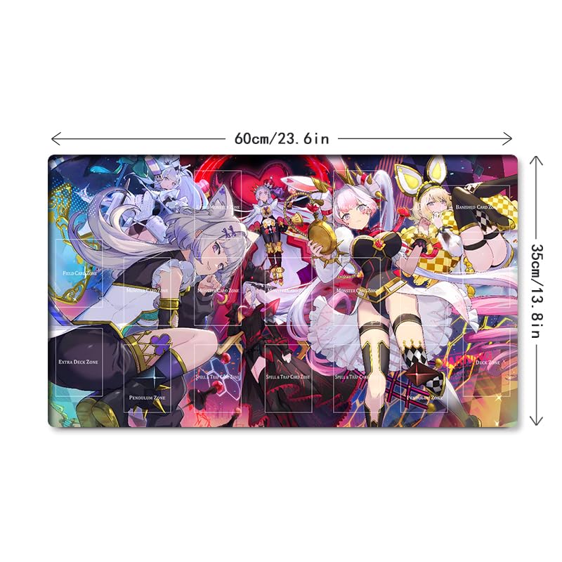 Mlikemat New Playmat Malice P White Rabbit Tcg Ocg Ccg Trading Card Game Mat Mouse Pad With Zones + Bag (Yg001-344-A)