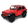 KiNSMART Jeep Wrangler Rubicon 5" Die Cast Metal Model Toy Car - Red Opentop Off Road 4x4