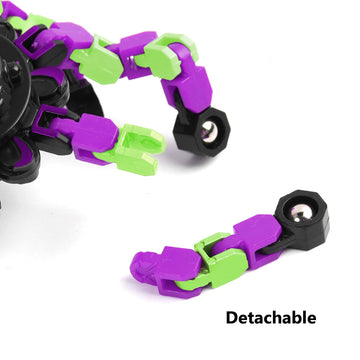 Fidget Spinners, Diy Transformable Chain Robot Finger Spinner, Glow In The Dark Deformable Creative Mechanical Gyro Toy Stress R