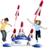 Cxjoigxi Rocket Launcher For Kids, 6 Foam Toy Rockets And 2 Launch Pads For Multiplayer, Soars Up To 100 Feet, Fun Outdoor Toys
