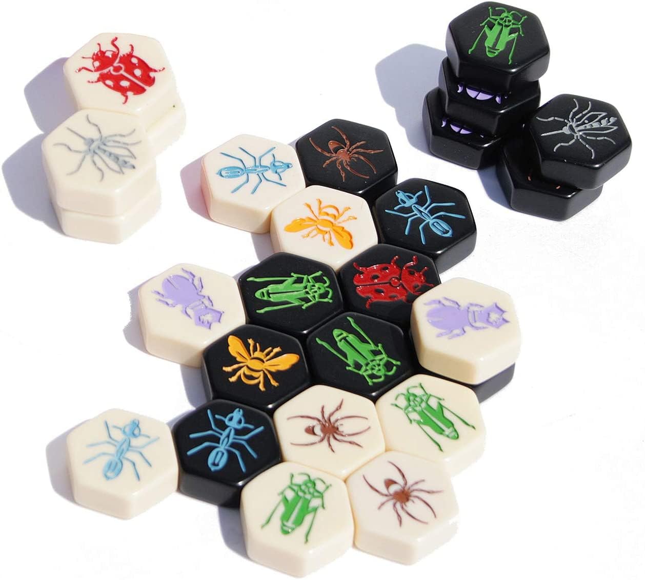 Smart Zone Games Hive Pocket Portable Strategic Board Game For 2 Players – Includes Ladybug & Mosquito Expansions – Compact Travel Version Of The Award-Winning Hive Game
