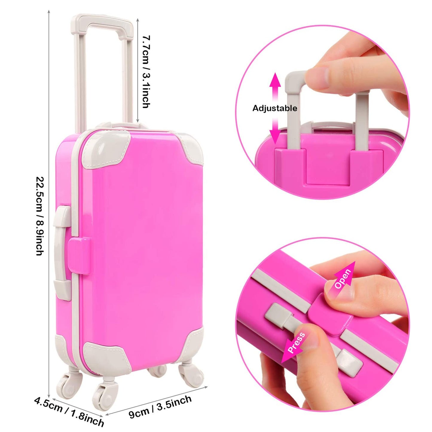 Barwa 32 Pcs Doll Suitcase Luggage Travel Clothes And Accessories For 11.5 Inch Girl Doll Travel Carrier Storage, Including 1 Lu