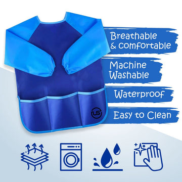 Ultimate Stationery Waterproof Children Art Smock (Blue 1)