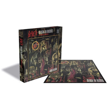 RockSaws Slayer Reign in Blood Jigsaw Puzzle - 500 Pieces, 16 x 16 inches, Paperboard, Colorful Design