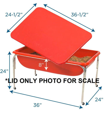 Children'S Factory 24'' Large Sensory Table, Sandbox With Lid, Water Table For Kids, Red