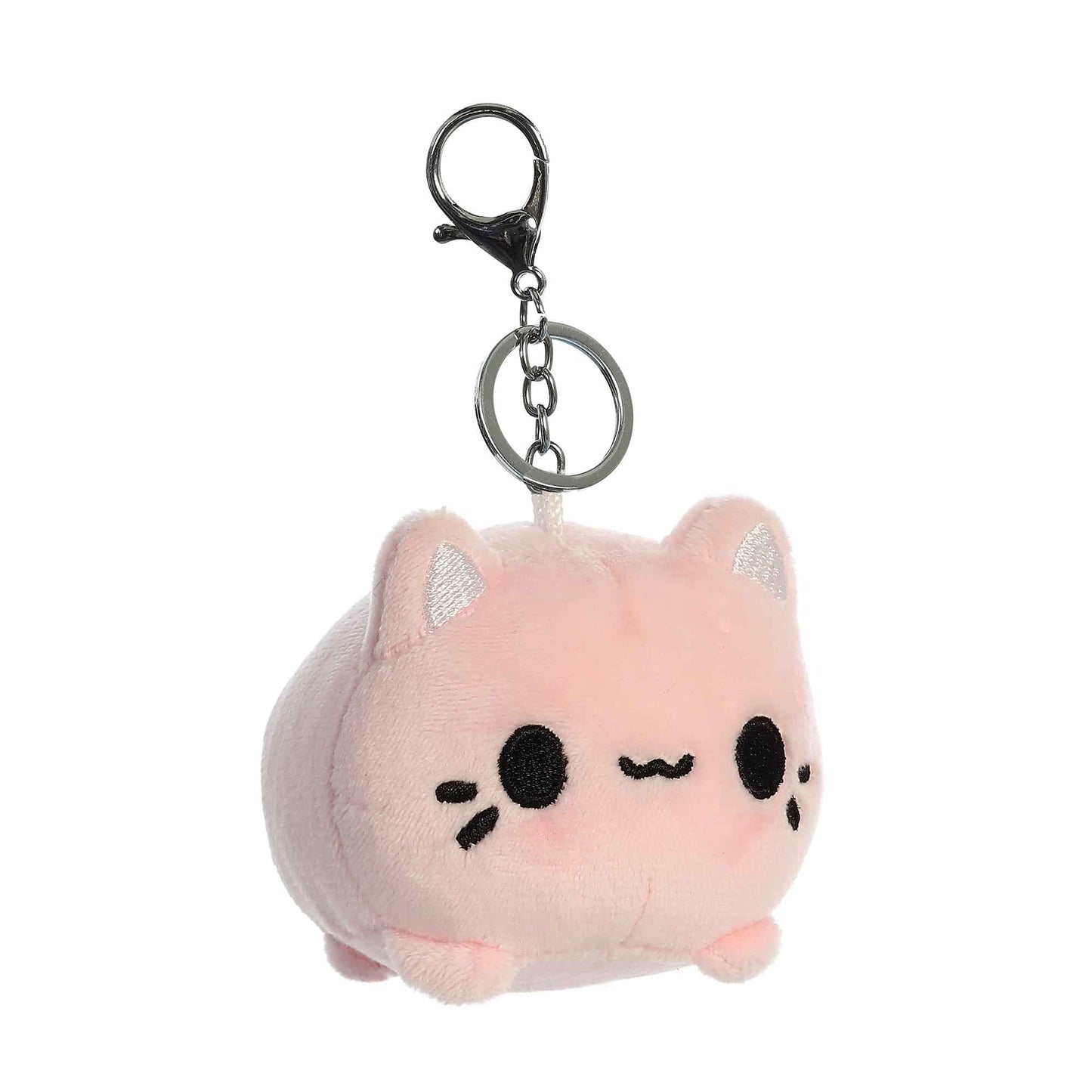 Aurora® Enchanting Tasty Peach® Strawberry Meowchi Keychain Stuffed Animal - Bright & Colorful Design - Showpiece Plush - Pink 3.5 Inches