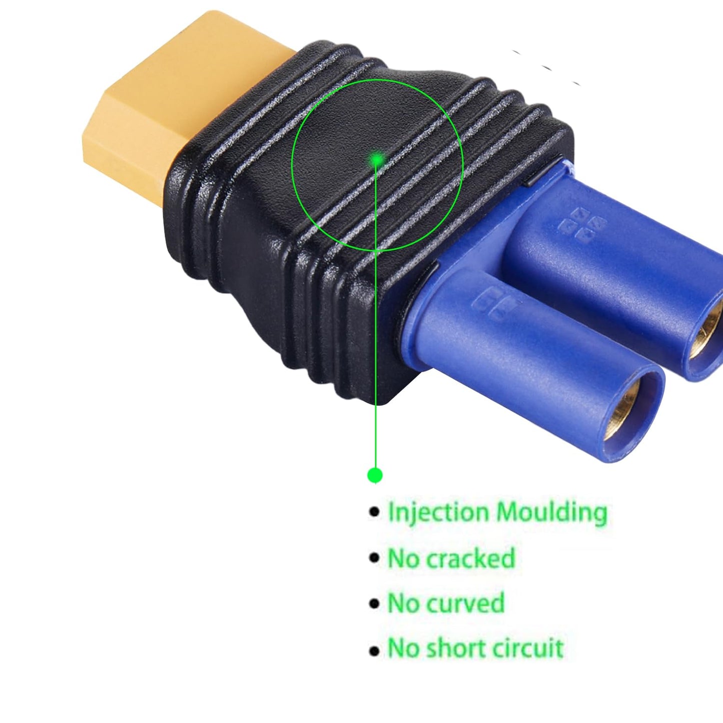 Laisomeke Xt60 Male To Ec5 Female Mould Type Adapter No Wire Connector Adapter For Lipo Battery (2Pack)