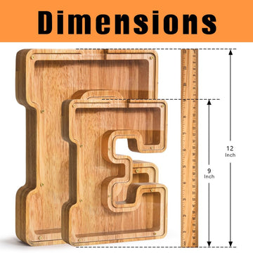 Letter Piggy Bank Primrend Personalized Wooden Money Coin Cash Saving Bank For Boys Girls Kids Toddler Gifts For Birthday|Christ