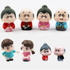 Spilay 6pcs Miniature People Dolls Figures,Cute Japanese Old Grandparents and Lovers Play Figurines for 1:24 DIY Dollhouse Decor