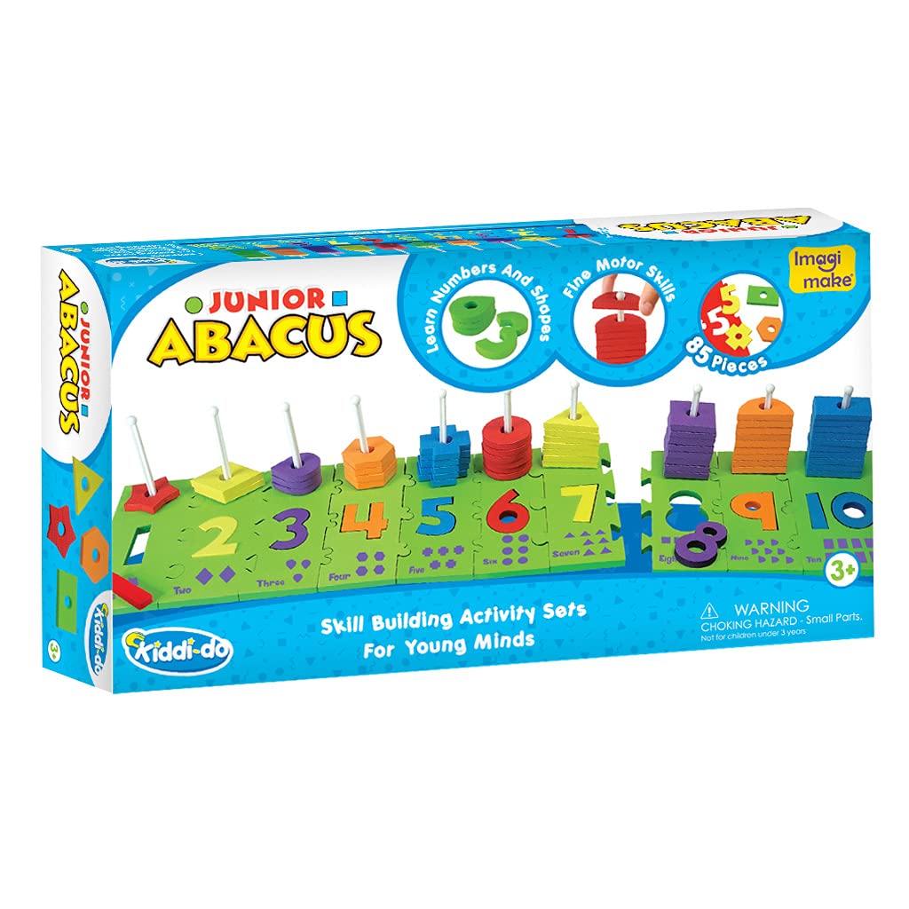 Imagimake Junior Abacus | Learn Number, Shapes & Colours | Abacus For Kids | Educational Toys For 3+ Year Old | Stacking Toys |