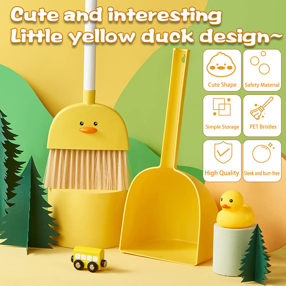Mini Broom With Dustpan For Kids,Boys Girls Small Cleaning Set, Combo Pretend Play Toys Toddler Little Housekeeping Helper Set-Y