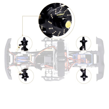 HobbyPark Brass Wheel Weights Spacers Extended Wheel Hex Hubs Offset for TRX4M Upgrades Parts 1/18 RC Crawler (Set of 4)