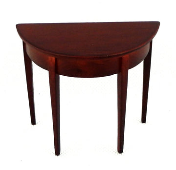 Melody Jane Dolls Houses Mahogany Half Moon Demi Table Miniature 1/12 Scale Hall Furniture
