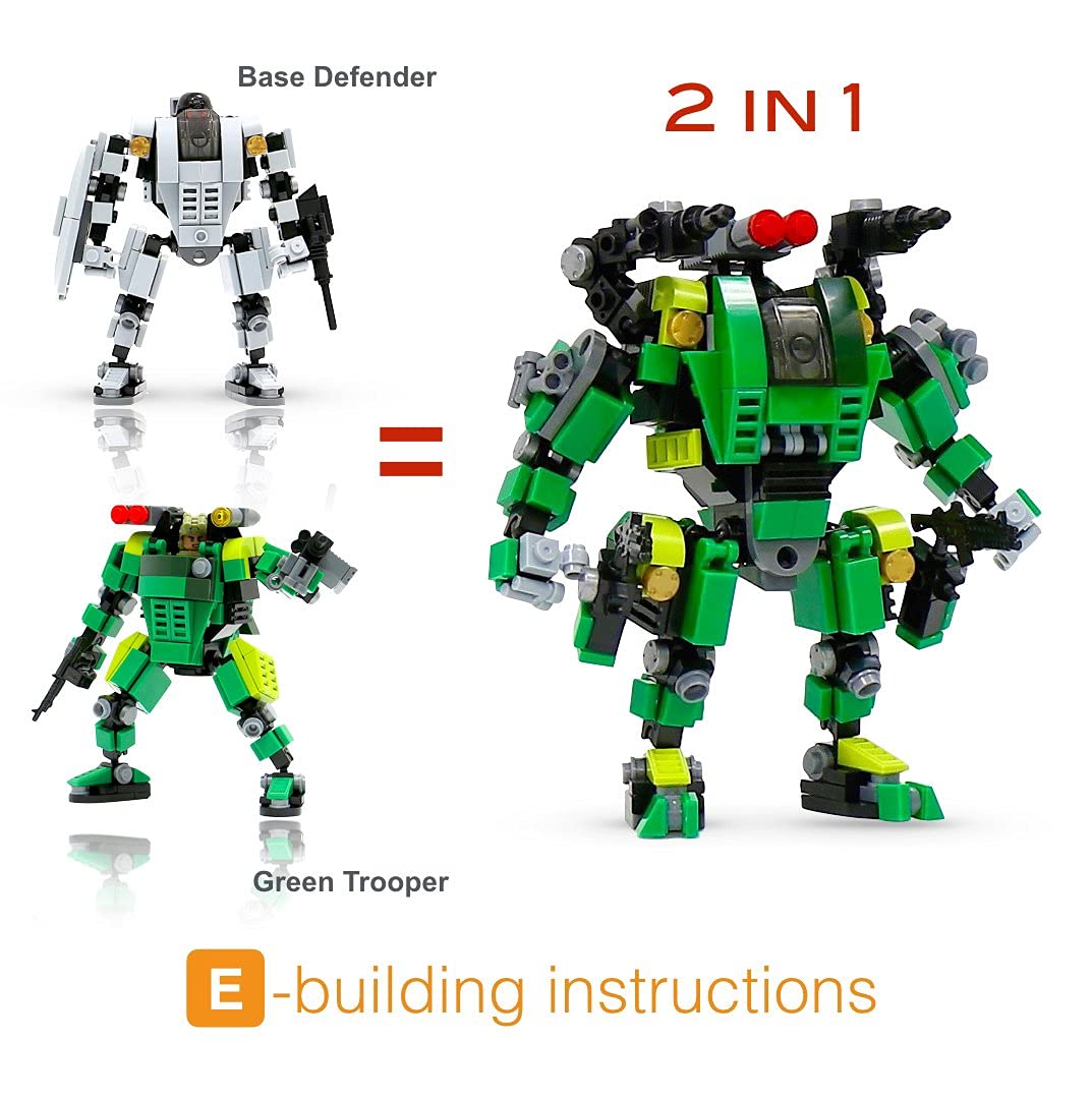 Mybuild Mecha Frmae 5 Mech Suit Building Sets Toy Building Block Green Trooper Mf05-G01