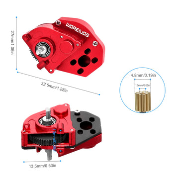Woaeiuos Complete Transmission Gearbox With Steel 0.3 Mod Transmission Gear For Axial Scx24 Deadbolt C10 Jlu Gladiator Bronco 1/