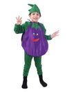 The Dance Bible Brinjal Fancy Dress With Jumpsuit For Kids 2-4 Years | Boys & Girls Vegetable Cutout Costume For School Function