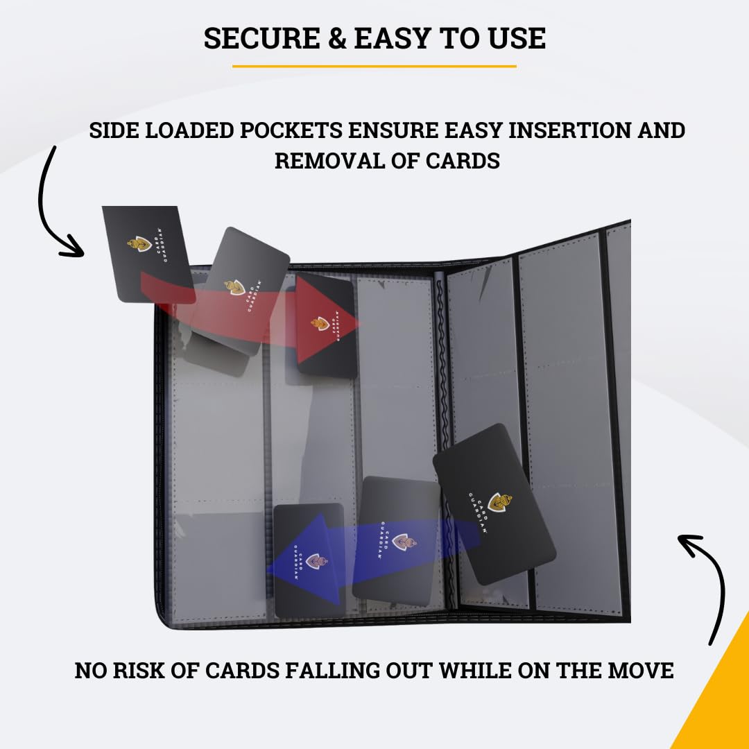Card Guardian 9 Pocket Premium Trading Card Binder - Teal, Zippered, 30.5cm x 24.5cm, Compatible with Yugioh & MTG Cards