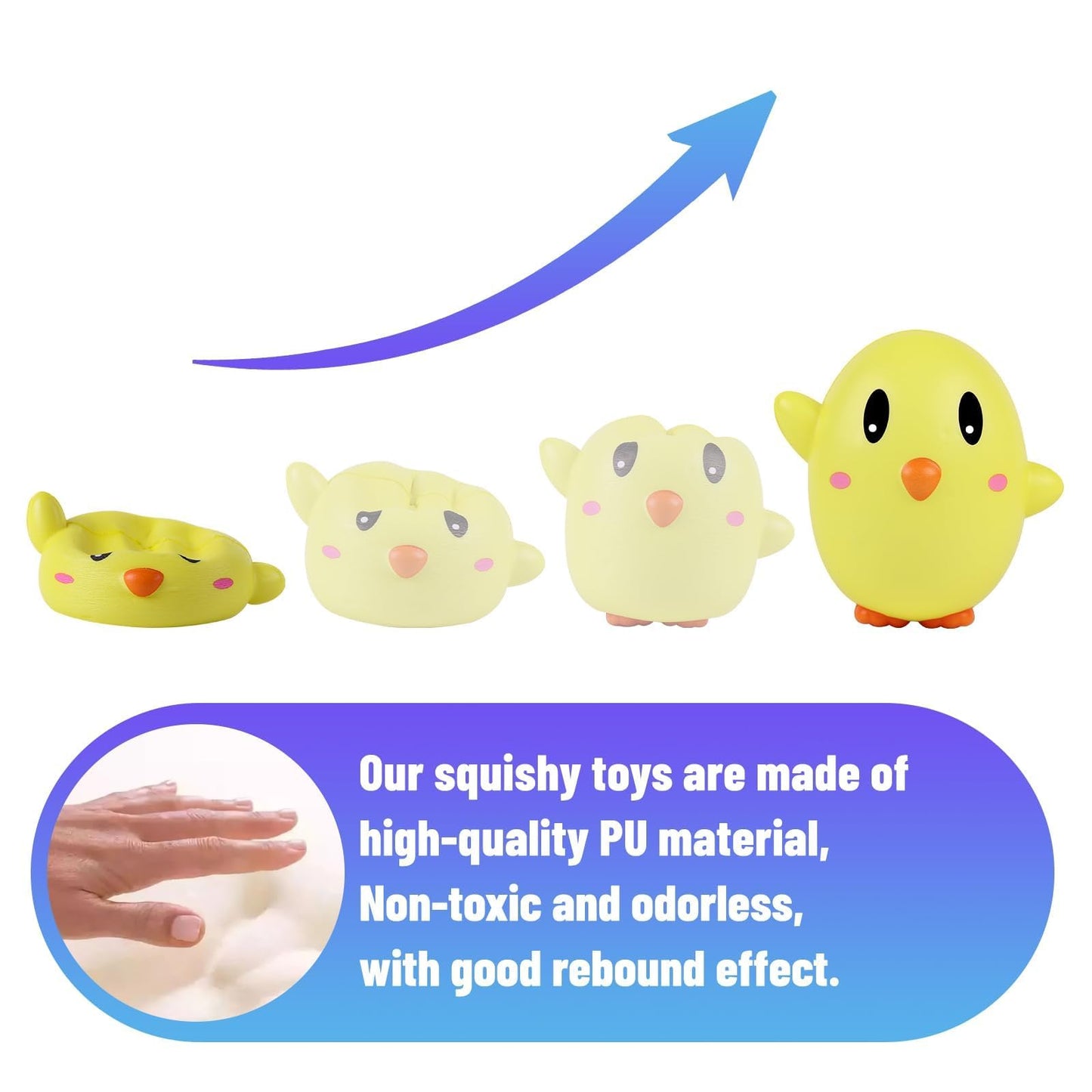 Anboor 2 Pcs Squishies Easter Egg Chick Slow Rising Stress Balls For Egg Hunt Supplies Easter Basket Stuffers Stress Relief Sque