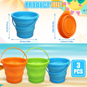Collapsible Bucket Sandbox Kit Toys For Kids, Foldable Bucket Multi Purpose Sand Pail For Garden Planting Washing Camping Fishin