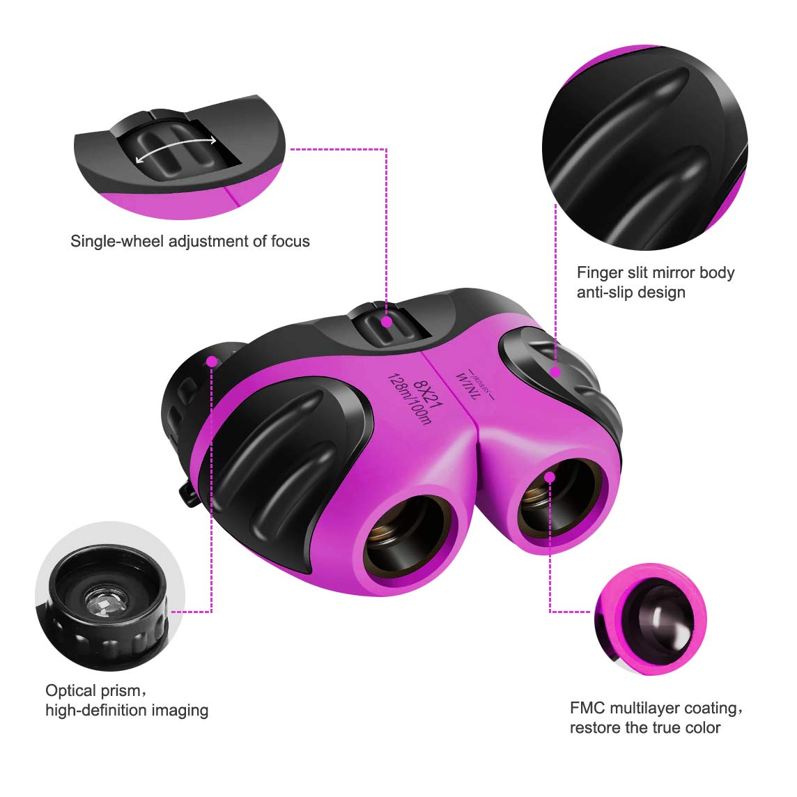 Vnvdflm Binoculars Toys For Children,Birthday Gifts For 4-12 Years Old Girls For Outdoor Play,5-12 Years Old Girls Boys Presents,Girls Toys Ages 4-5 6-8,Children’S Day Gift For Kids (Pink)