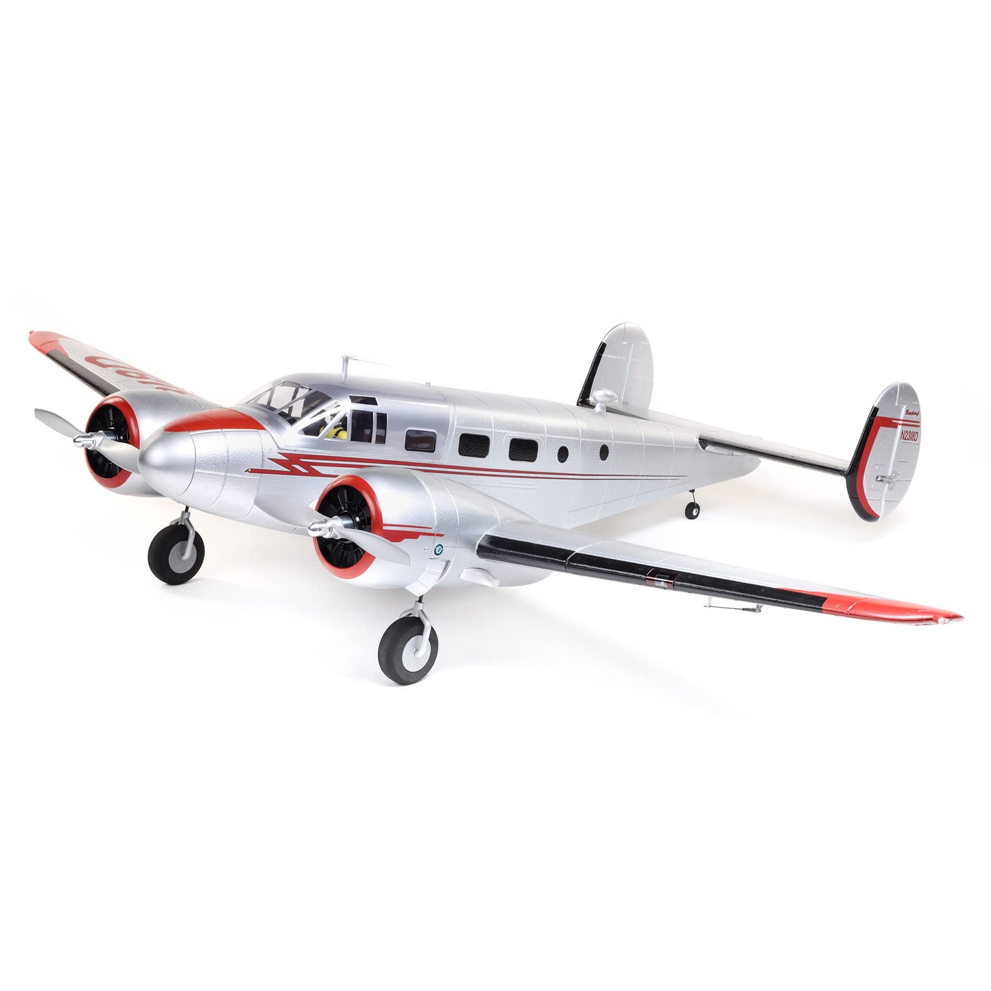 E-Flite Rc Airplane Beechcraft D18 1.5M Bnf Basic Transmitter Battery And Charger Not Included Efl106250