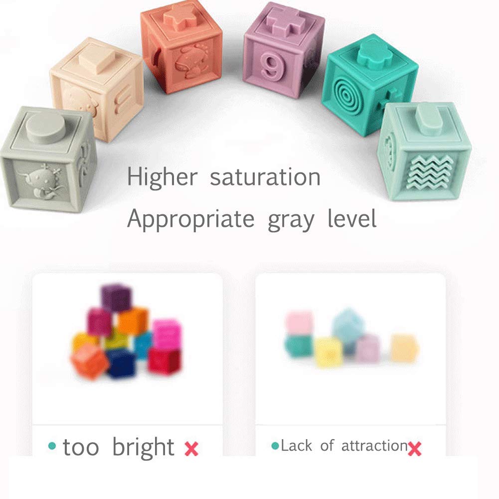 Litand Soft Stacking Blocks For Baby - Sensory Montessori Toys Toddler Activities - Gifts For Boy Girl 6 9 12 18 Months 1 2 3 Year Old Birthday - Infant Bath Toys