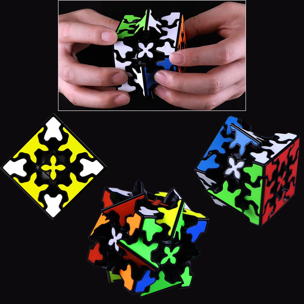 ALaLatois Gear Cube 3x3 with Three-Dimensional Gear Structure Magic Cube 3x3x3 Puzzles Toys (60mm) Brain Teaser Puzzle Game Toy