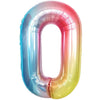 Large, 0 Rainbow Balloons Number - Huge, 40 Inch Zero Number Balloon | Colorful Rainbow Balloons Birthday Decorations | Rainbow 0 Color Balloon | Rainbow Party Supplies | Rainbow Birthday Decorations
