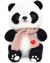 9.8'' Panda Dolls With Love Heart Scarf, Soft Stuffed Plush Animal Toys Plushies Birthday Gifts For Her/Girlfriend Lover Mom Kids (Pink)