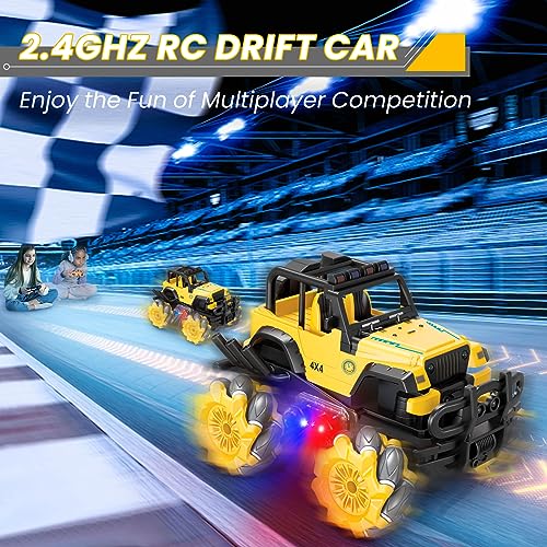 YOTOY Remote Control Car Toys for 6 7 8 9 10 Years Old Boys, Drift Stunt Remote Control Car, RC Cars for Boys Age 8-12, Stunt Ca