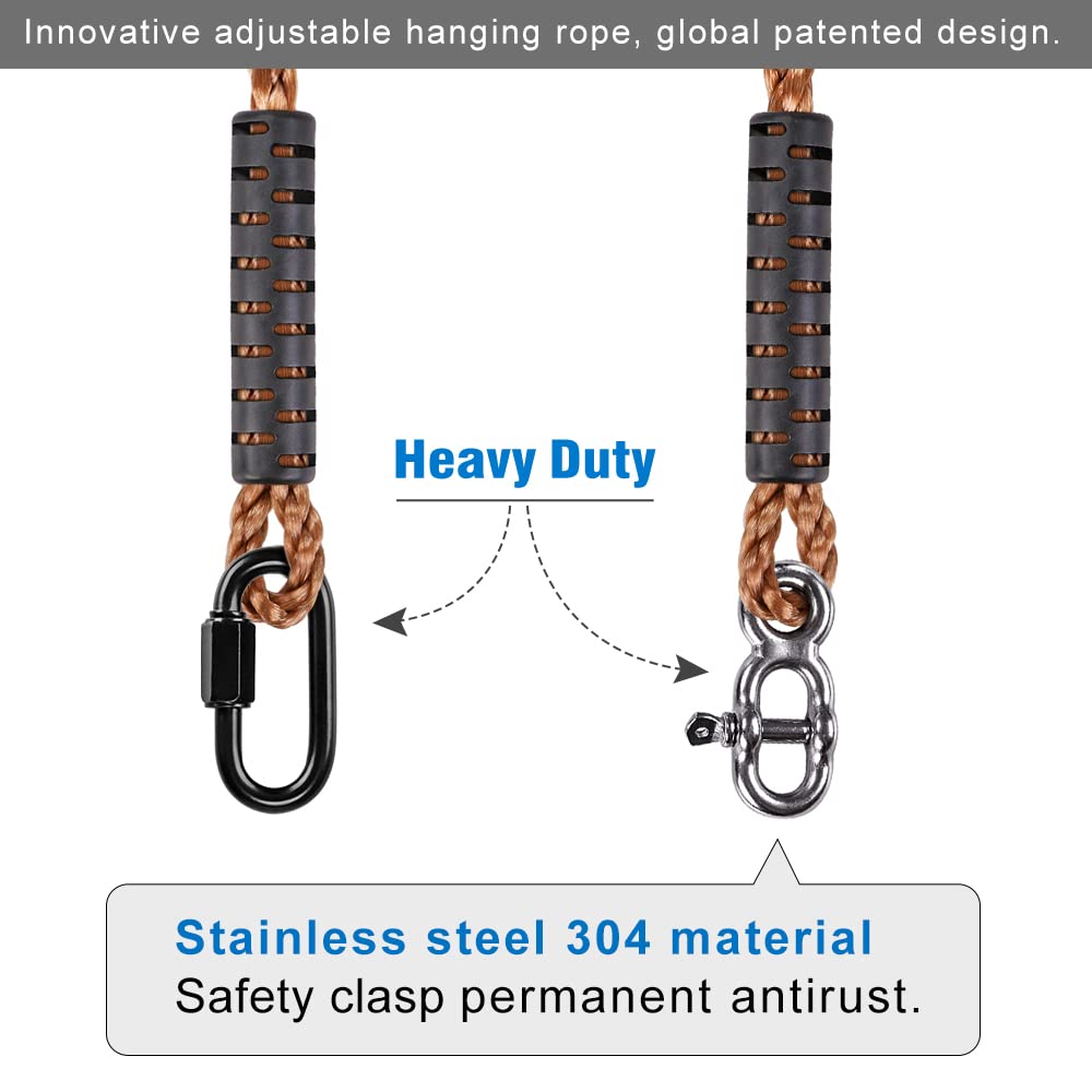 Seleware Tree Swing Ropes Hammock Chair Straps Hanging Kit, Length Adjustable Nylon Rope Holds To 1000Lbs, Perfect For Playgroun