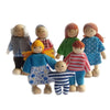 HYSTYLE 7 Pack Wooden Doll House with Family Dolls and Pretend Play Figures Mini People Figures (Stripe People)