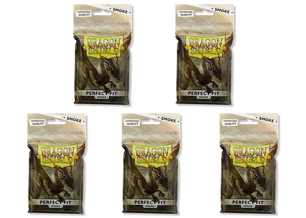 5 Packs Dragon Shield Inner Sleeve Smoke Standard Size 100 Ct Card Sleeves Value Bundle!