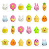 Qingqiu 24 Pcs Easter Mochi Squishy Toys Stress Relief Squishies For Kids Boys Girls Toddlers Easter Basket Stuffers Egg Fillers