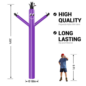 Mounto 20Ft 18Inch Fly Puppet Dancer Tube Man Fly Guy Puppet Dancer (Purple)