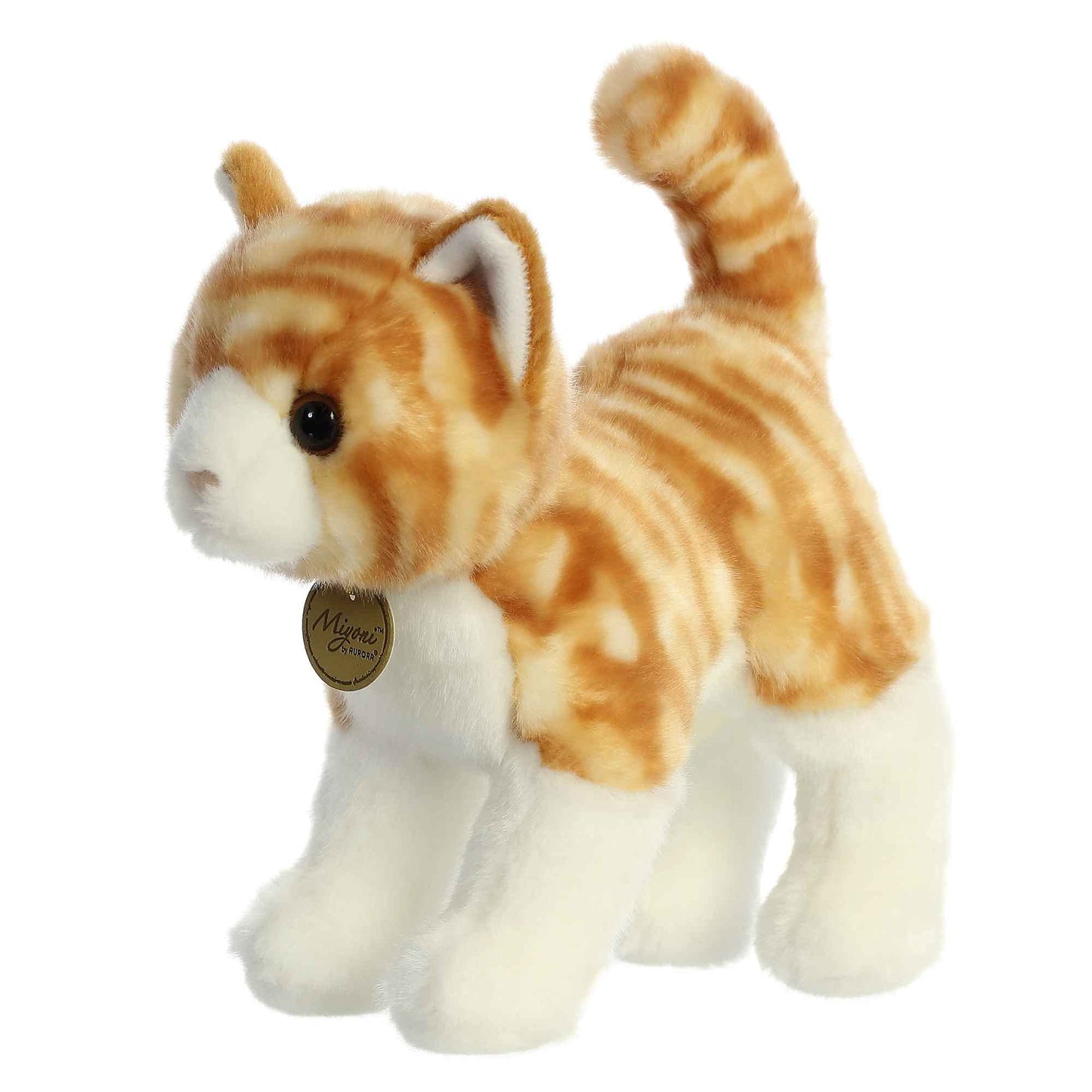 Aurora® Miyoni® Orange Tabby Cat Stuffed Animal - 10" Lifelike Detail, Polyester