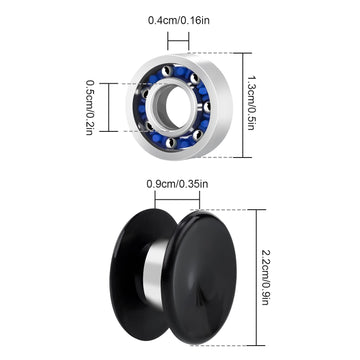 20 Pack Fidget Spinner Bearing And Cap Replacement Set, Chrome Steel Bearing Balls, High Speed 13Mmx7Mmx4Mm Bearings Single Seal